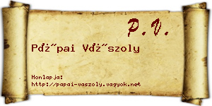 Pápai Vászoly névjegykártya
